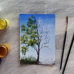 Пошаговый урок по рисованию дерева гуашью