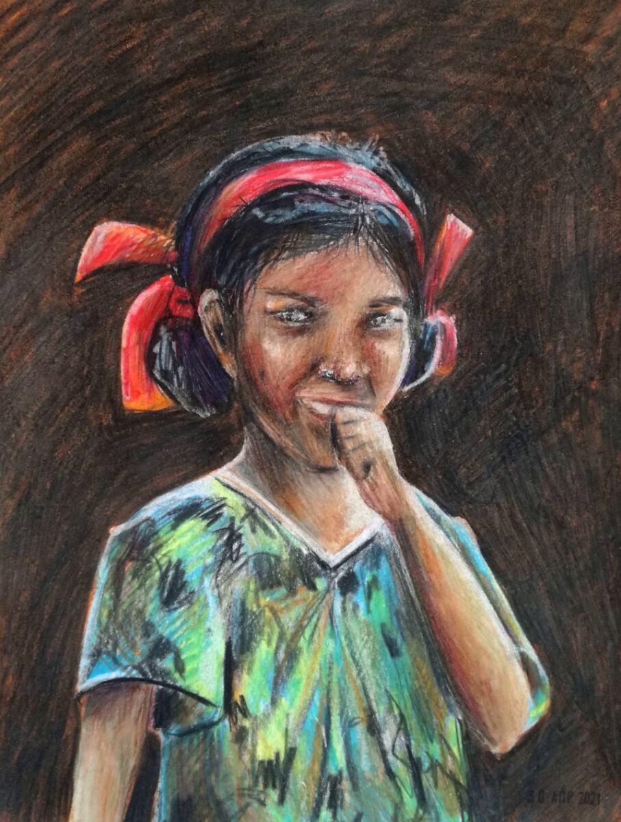 33. Портрет индийской девочки