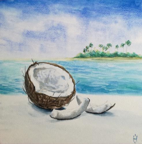 Натюрморт с кокосом